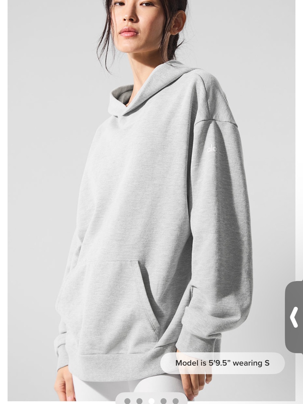 ALO Yoga Light Gray Scoop Neck Pullover Sweatshirt